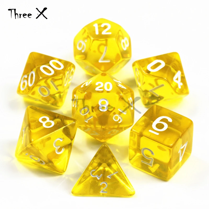 Colorful Top Quality Dice Set of 7 Translucent Sided D4 D6 D8 D10 D12 D20 for DND Dados Rpg Boardgame | Спорт и развлечения