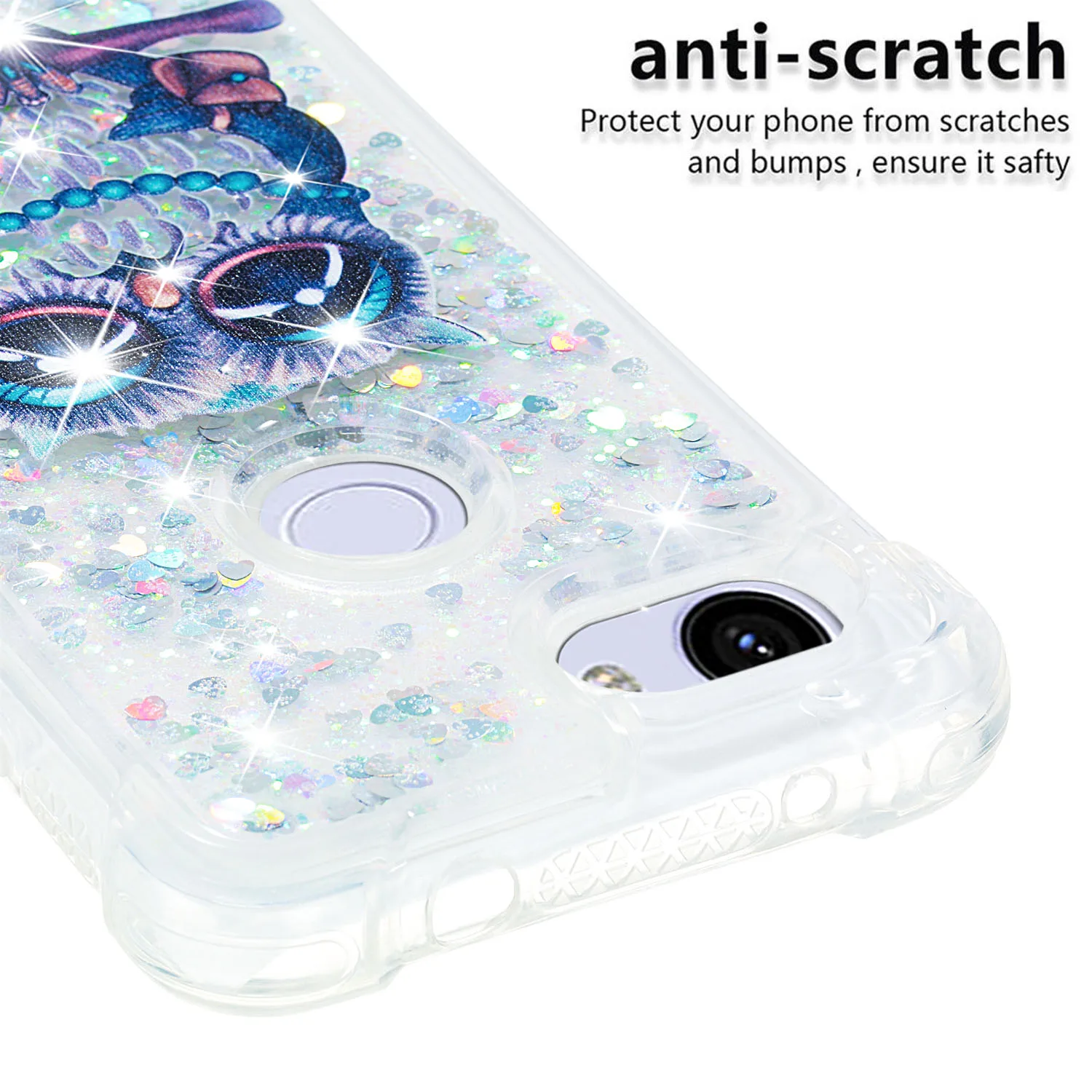 Cute Bling Liquid Quicksand Phone Case For Google Pixel 3a XL 3 Glitter Soft TPU Bumper Back Cover |