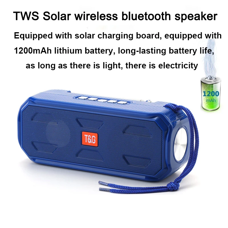 2021 the latest solar charging wireless bluetooth speaker stereo subwoofer portable outdoor music center with flashlight fm radi free global shipping
