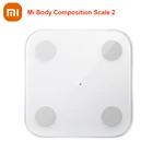 Электронные весы Xiaomi Mi Scale 2, умный прибор для измерения состава тела, жира, работает с приложением Mi Fit и светодиодным дисплеем