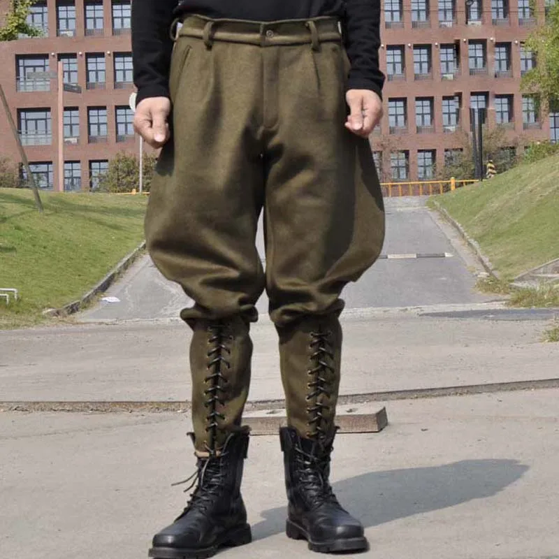 Jodhpurs Pants Calves length Breeches Equestrian Pants Army Officer Horse Riding Jodhpurs Baggy Pants Steampunk Retro Pants