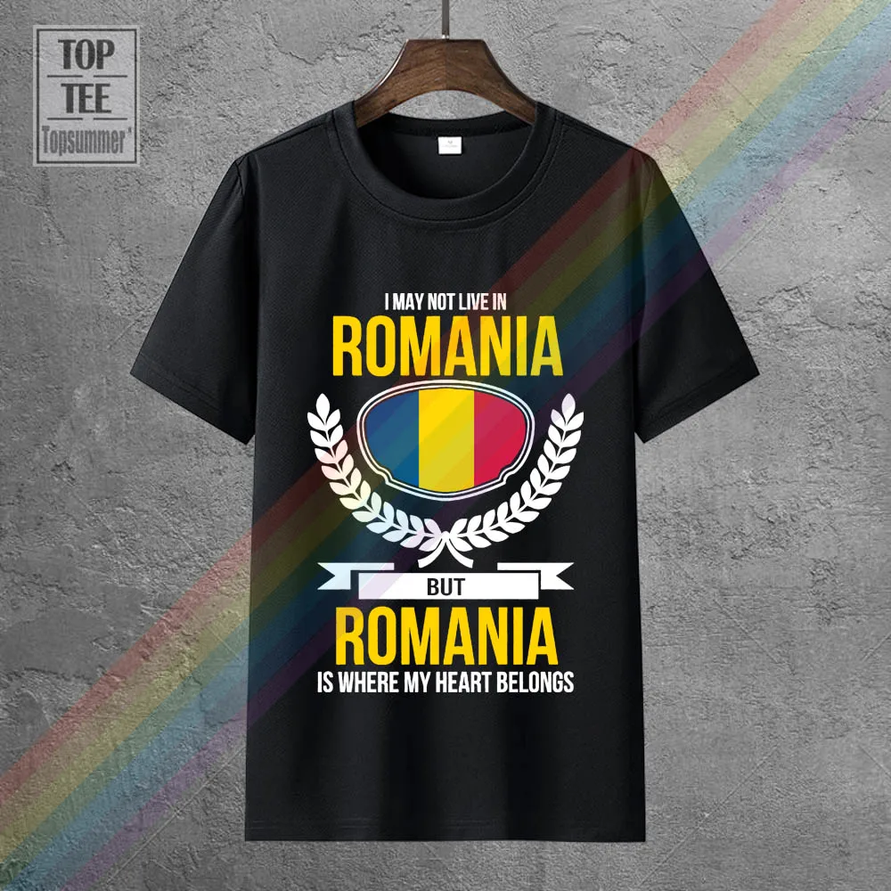 

Romania T Shirt My Heart Belongs To Romania Country Love Tee Top 2018 Men'S Fashion Cartoon Character Fitness T Shirts