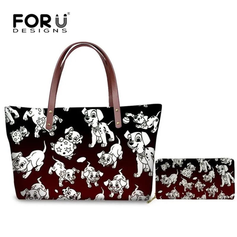 

Красный градиентный Забавный далматинский собачий узор, модные сумки-мессенджеры, комплект женских сумок большой вместимости для путешест...