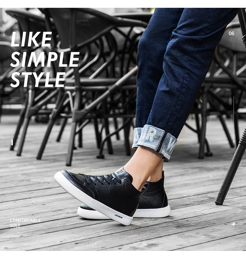 

ONEMIX Fashion Black High top Sneakers Men Skateboard Shoes Seasons Comfortable Sport Shoes Men zapatos hombre
