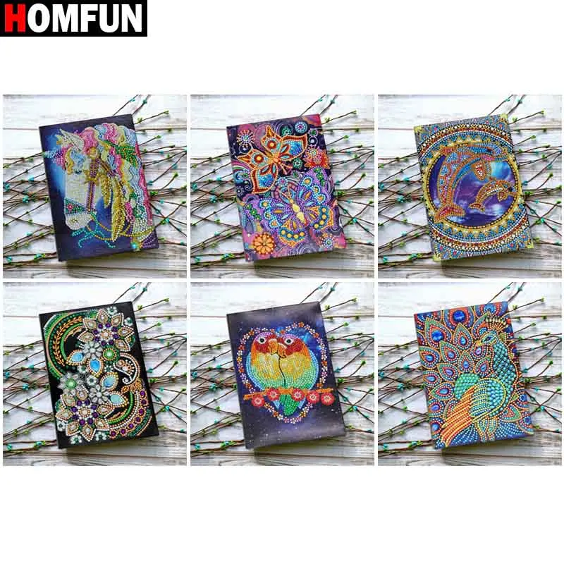 HOMFUN A5 блокноты 5D DIY алмазная живопись особой формы Дневник Книга Алмазная вышивка