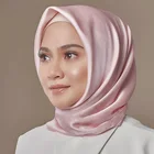 Шелковые Смешанные квадратные шарфы, однотонный хиджаб, шарф, головной платок, мусульманская одежда, тюрбан для женщин, мусульманские головные уборы, шали и палантины