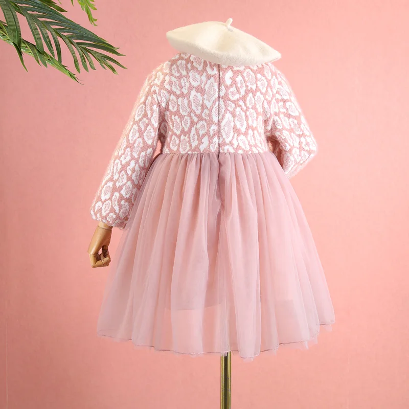 Вельветовое Сетчатое платье для девочек Новинка 2019 года зимнее стильное плотное