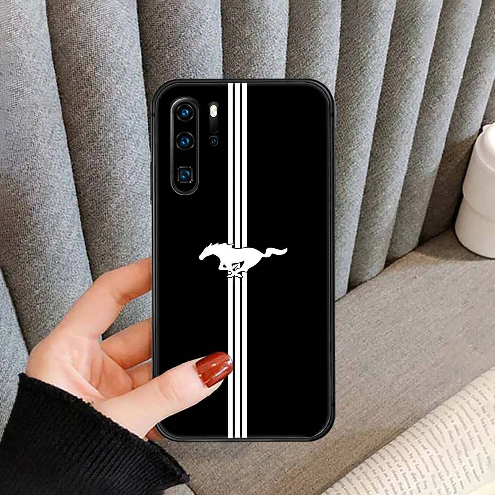 

Car Logo Ford Mustang GT Phone case cover For Huawei P Mate Smart 10 20 30 40 Lite Z 2019 Pro black black back soft coque