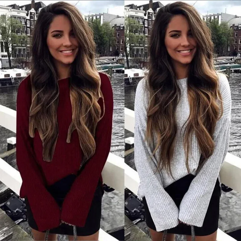 Women Casual Sweater O-Neck Long Sleeve Loose Tops Female Spring Cashmere Pullovers Knit Ladies Clothing 2020 | Женская одежда