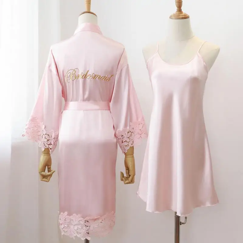 

Sexy Women Home Dressing Gown Intimate Lingerie Lace Bride Wedding Robe Set Nightwear Casual Sleepwear Kimono Bathrobe Gown