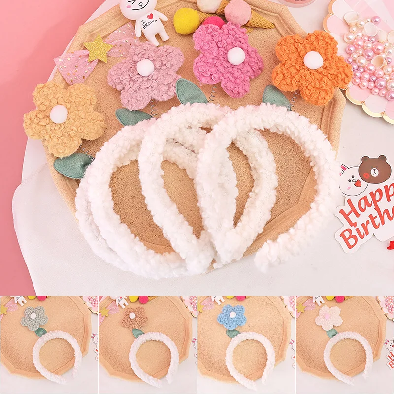 

KoreanNew Style Lalambswool Цветочная повязка креативная модная милая маленькая повязка Taiyanghua Нескользящая плюшевая повязка для волос аксессуары