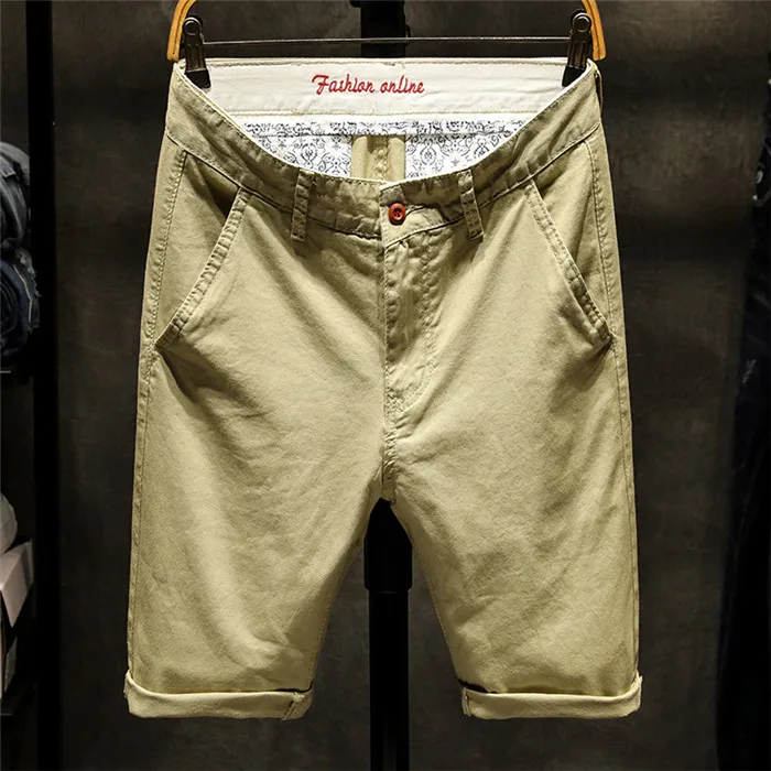 Мужские хлопковые шорты до колен повседневные в винтажном стиле бермуды большие