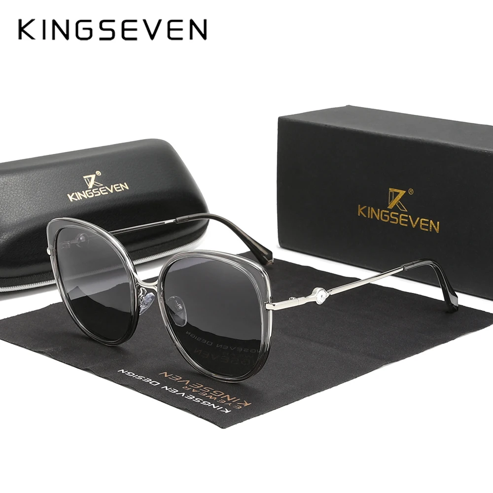 

KINGSEVEN Brand Luxury Cat Eye Design Sunglasses Women Polarized Gradient Retro Sun glasses Oculos De Sol Masculino