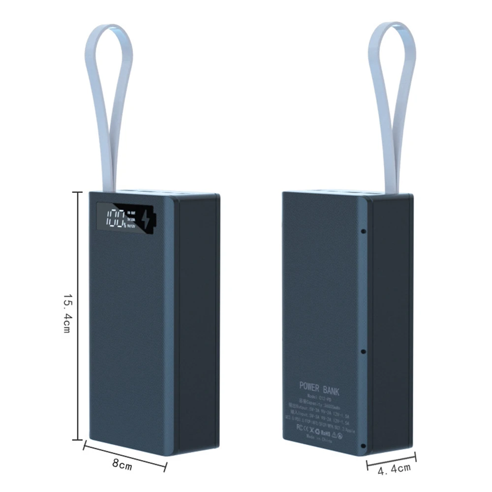 12*18650 батарея коробка для хранения DIY 18650 банк питания чехол PD QC3.0 двойной USB