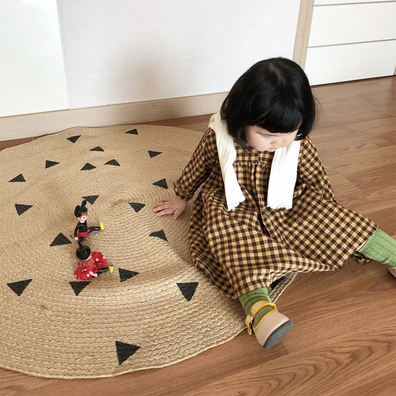 Джутовый тканый напольный ковер домашний декор комнатные коврики для прихожей