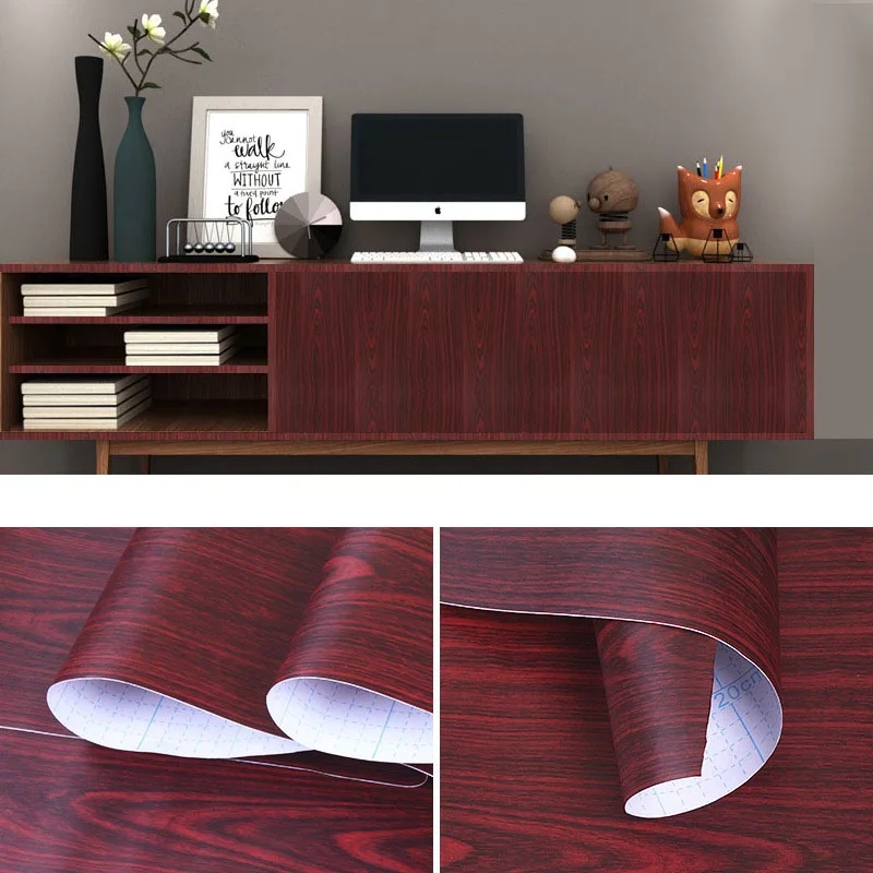 Самоклеящаяся настенная бумага с текстурой древесины водонепроницаемая