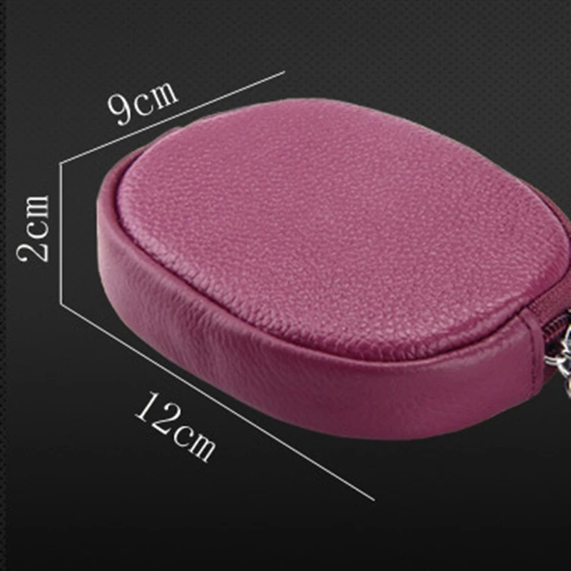 Женский кожаный кошелек для монет, маленький кошелек, Круглый RFID держатель для карт, портативный чехол для ключей на молнии, карман для мелочи, мини сумка для хранения денег
