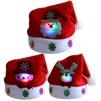 2pcslot light up christmas hats new year glowing hat kids caps adults decoration snowman xmas gifts girls baby 2022 party hat