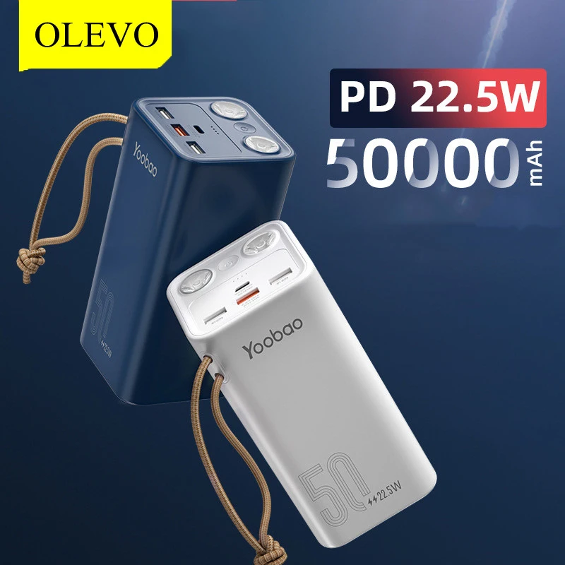 

Power Bank 50000mAh Large Capacity 22.5W Fast Charge Powerbank External Battery Charger Spare Battery Phone Auxiliary Battery