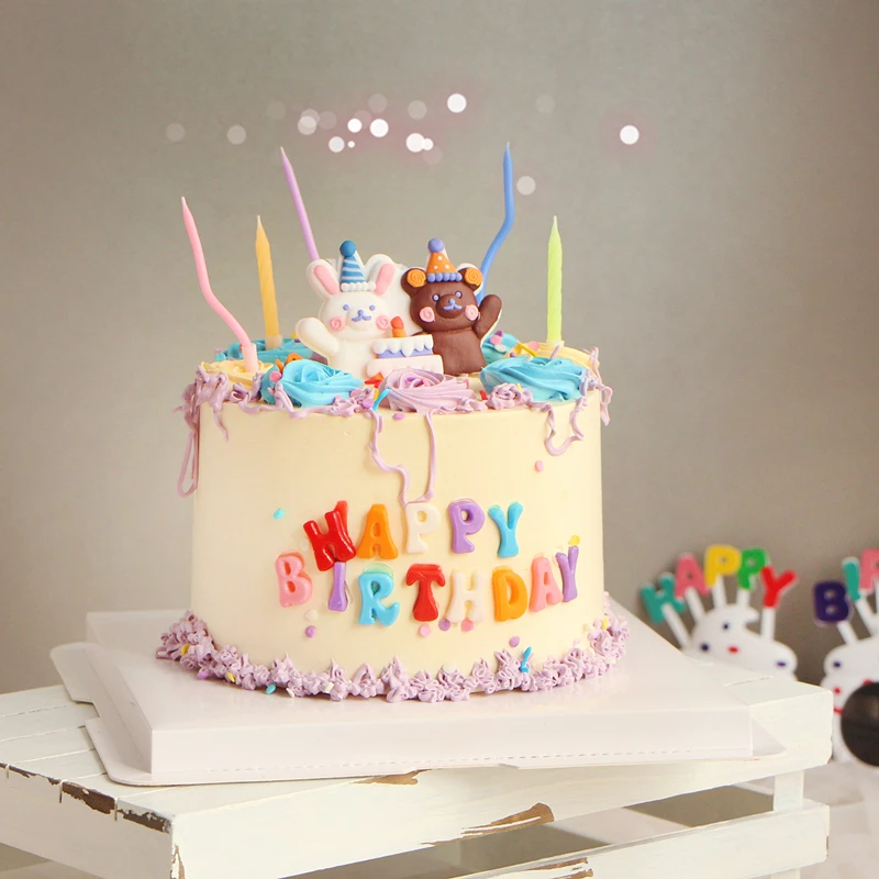 Львиный медвежонок торт декорация свеча с днем рождения, для купания, выпечки, карточки, десертный стол, наряд для вечеринки, украшения, материалы.