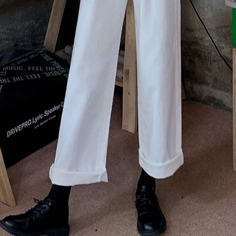 

Jeans Women Trendy Daily Harajuku Denim Trouser Straight Popular Ins Retro High Waist Loose Spring All-match Full Length Vintage