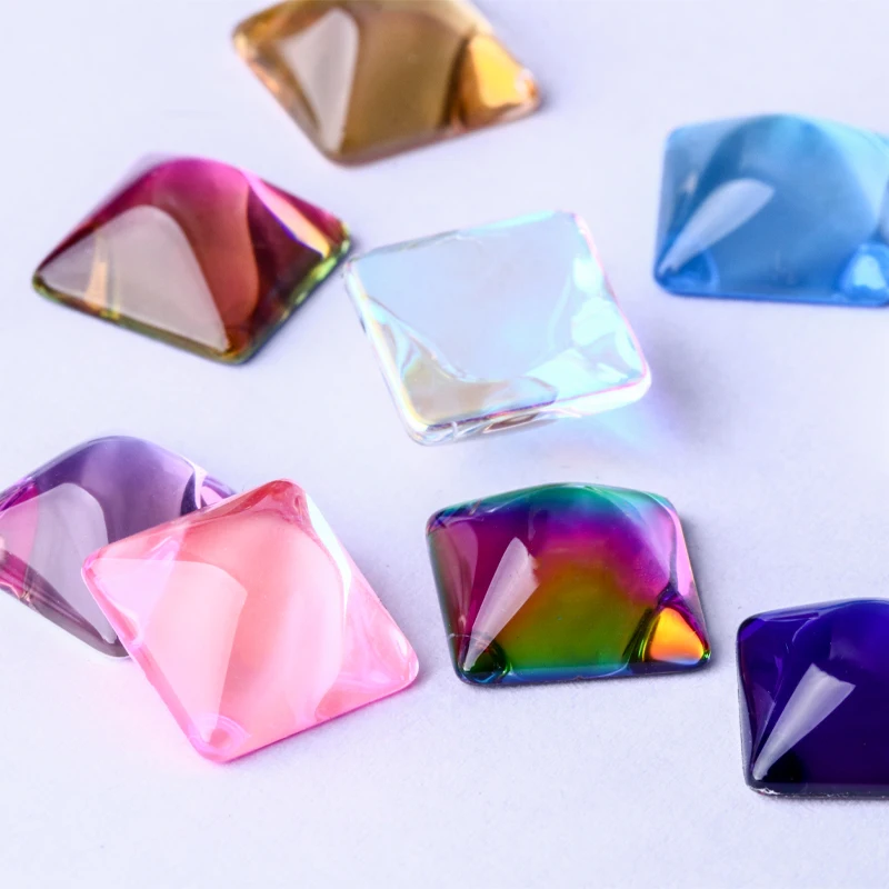 10 мм квадратные Стразы плоские 4 маленькие стеклянные стразы цветной клей на