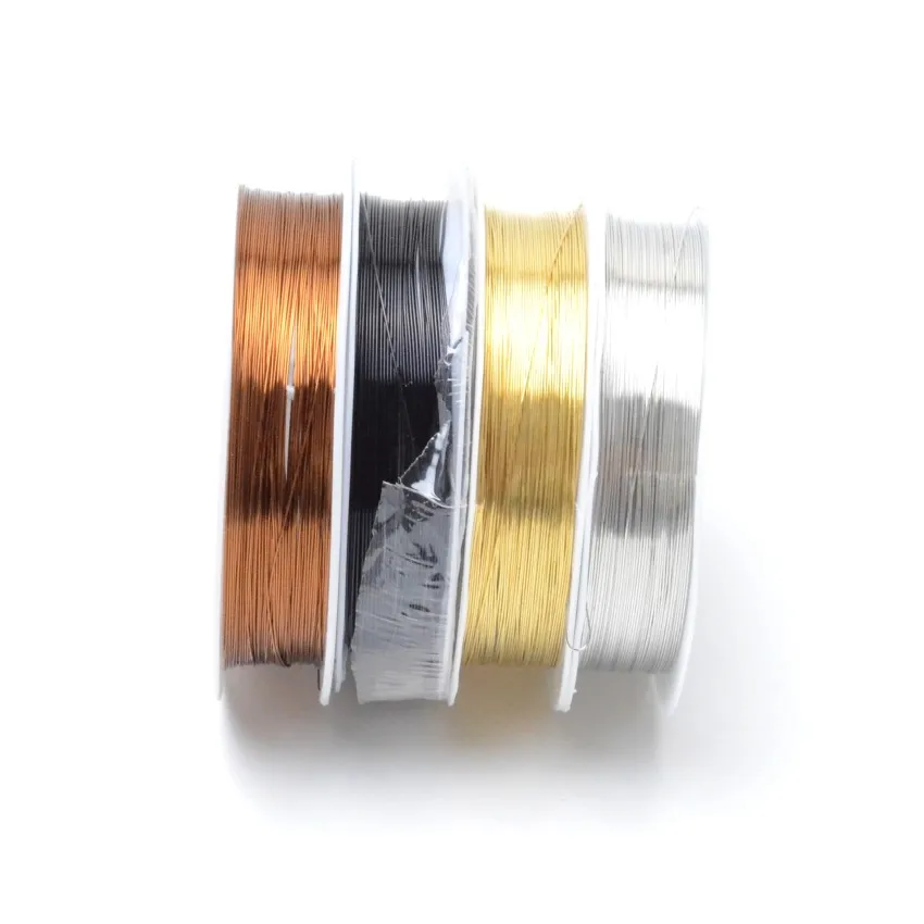 Цветная Серебряная медная проволока для браслета ожерелья аксессуары 0 25/0 3/0 4/0 5/0