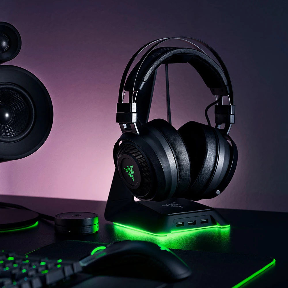 Razer Nari беспроводные Игровые наушники THX пространственные аудио охлаждающие гелевые подушечки 2,4 ГГц игровая гарнитура