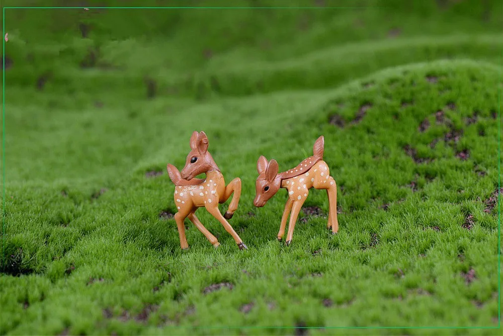 

Artificial Mini Sika Deer Giraffe Fairy Garden Miniatures Gnomes Moss Terrariums Resin Crafts Figurines garden Home Decoration