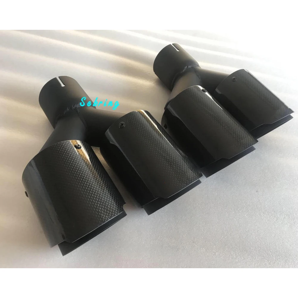

1 PC Car Modification Universal Dual Matt black Automobile Exhaust pipe for Cx-4 car exhaust muffler tip carbon fiber tips