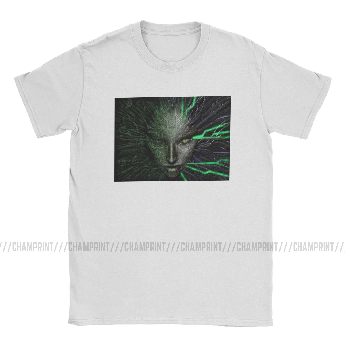 Vintage System Shock T-Shirt Men Cotton T Shirts PC Game Rpg Hacker Citadel Shodan Short Sleeve Tee Shirt Gift Idea Clothes | Мужская