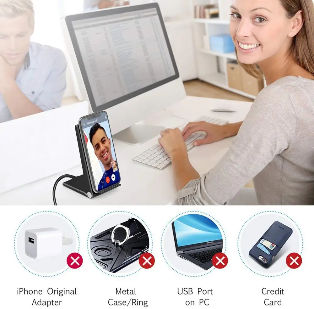 FDGAO 15W Wireless Charger Type C USB Foldable Qi Fast Charging Stand Pad For iPhone 11 Pro XS XR X 8 Samsung S20 S10 Note 10 9 | Мобильные