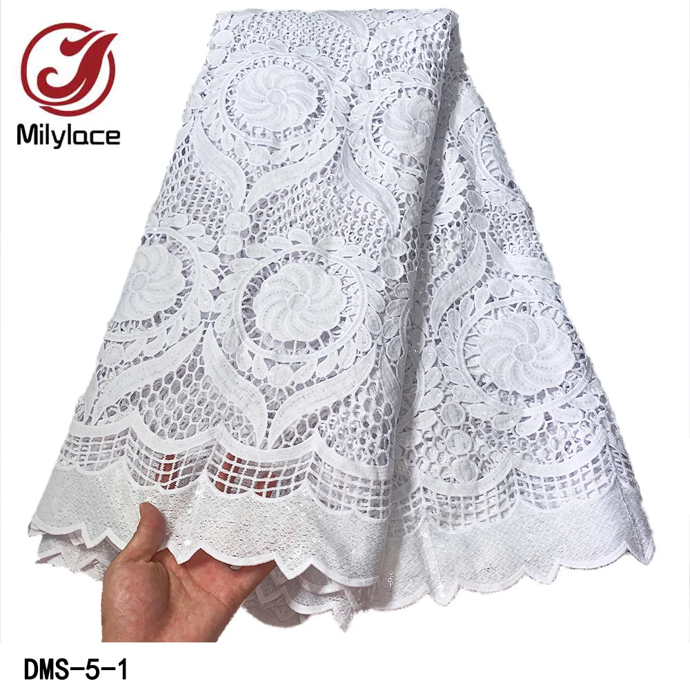 

French Dry Cotton Lace Fabric 2021 High Quality Lace Swiss Voile Lace In Switzerland for African Women Dress DMS-5