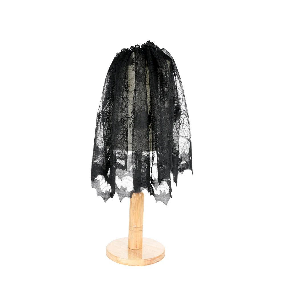 Хэллоуин кружево летучая мышь спайдервеб лампа тени Топпер шторы Swag