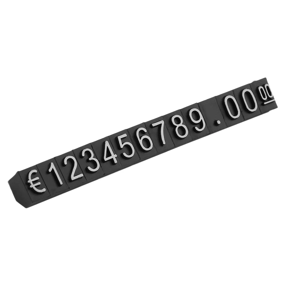 

420 PCS Price Cubes White On Black Jewelry Watches Mini Adjustable Price Euro Sign Tag Display Signs For Retail Shop