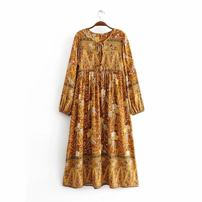 Женское длинное платье-туника в стиле бохо зеленое платье из искусственного