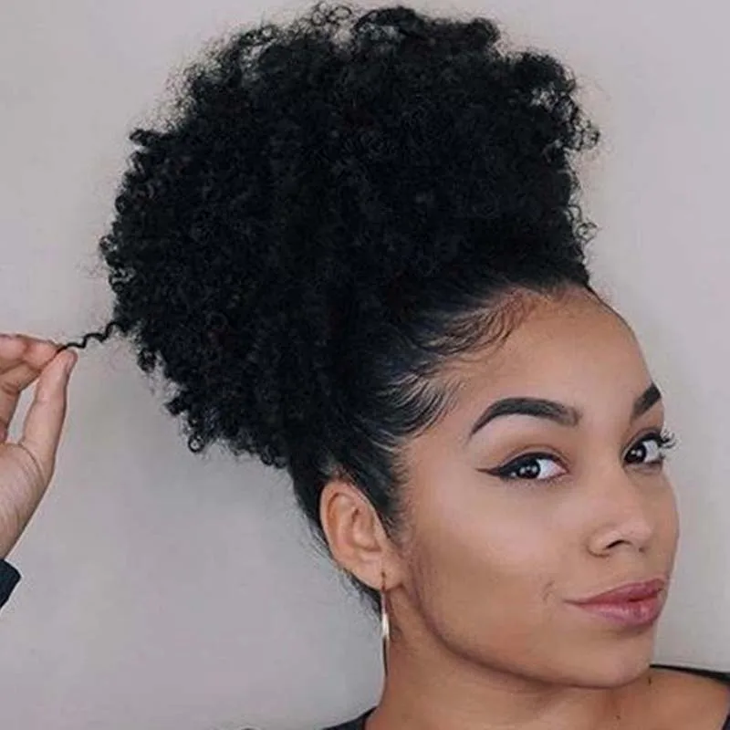 MUMUPI синтетические пышные афро короткие кудрявый шиньон волосы булочка шнурок
