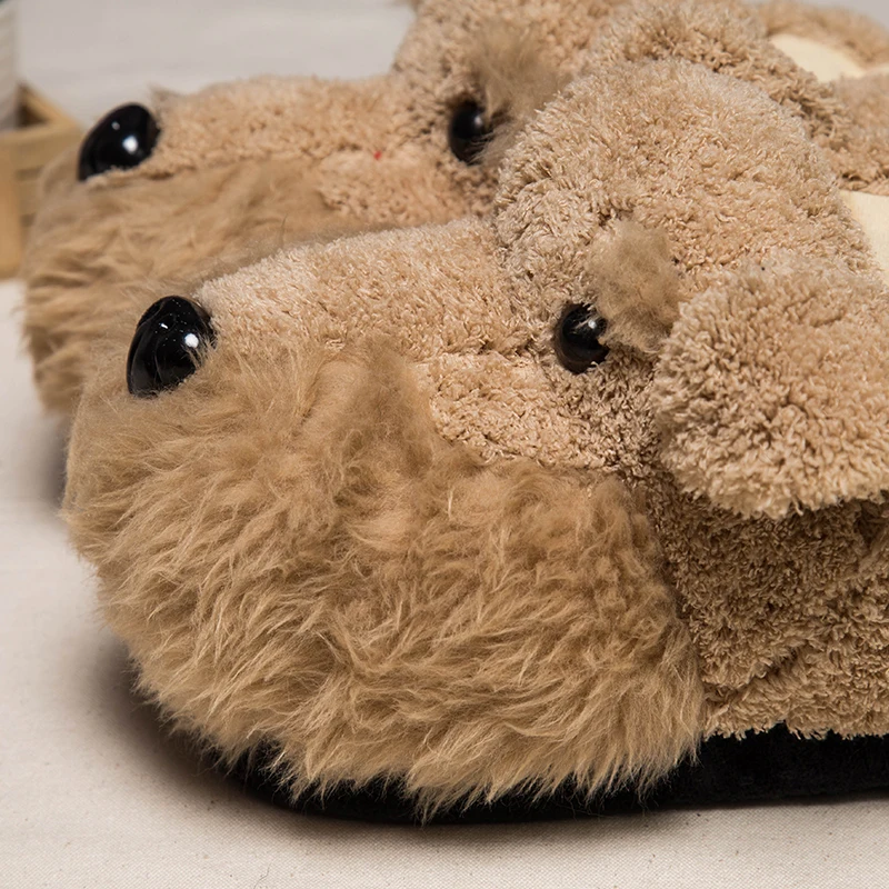 Indoor Slippers Special offer custom a warm winter home panda cotton slippers thick hard bottom shoes on floor lovers shoes