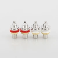 hifi 4pcs rhodium plated cardas grfa thick female jack rca connector chassis panel mount adapter audio terminal plug