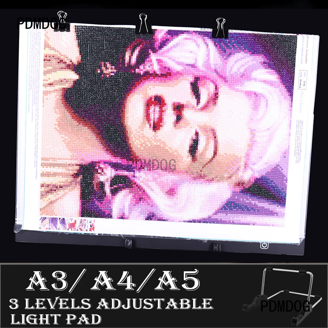 

Алмазов картина A5/A4/A3 светодиодный светильник Pad панель округлая панель с лампочками для рисования с питанием от USB инструменты для вышивки ...