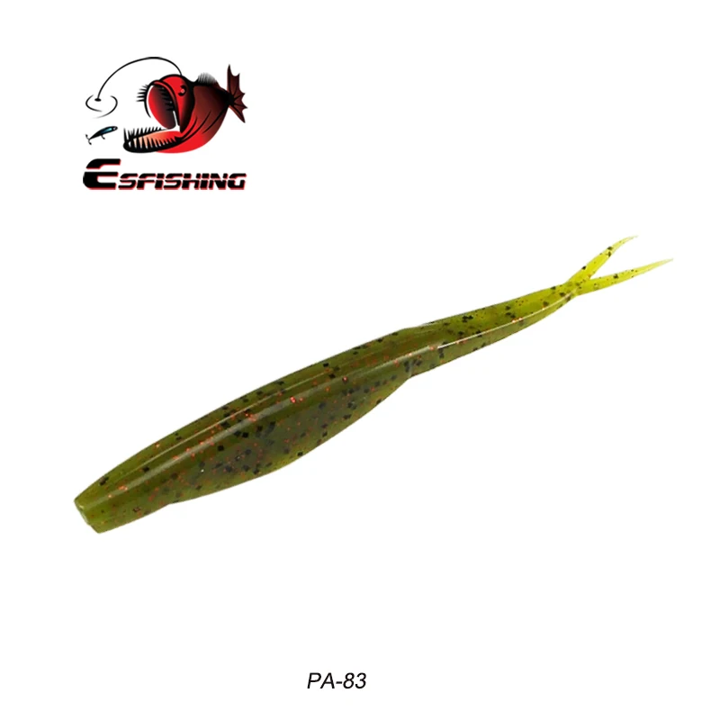 Esfishing гольян приманка супер Fluke 120 мм 6 шт. рыболовные приманки мягкие приманки Leurre souple Карп Рыбалка на щуку Черный Гольян - Цвет: PA83