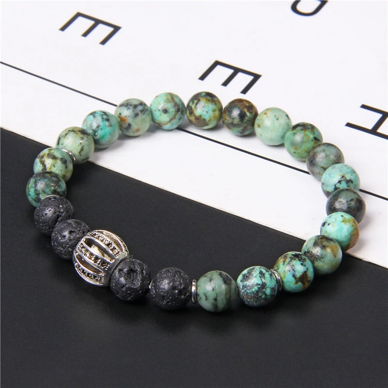 Браслет с бусинами из натурального камня в африканском стиле модный браслет