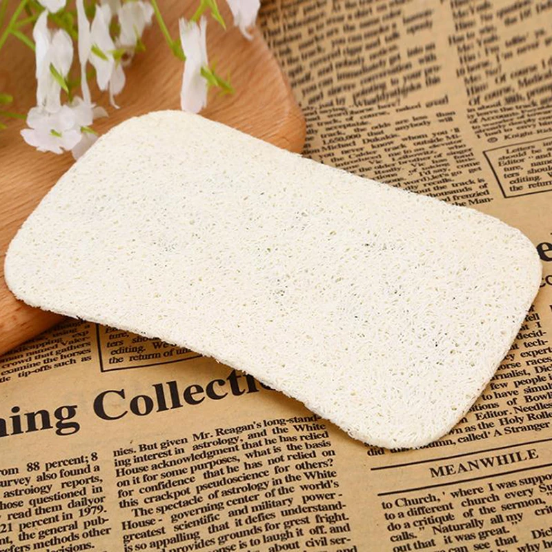 

Helpful Loofah Dish Towel Absorbant Sponge Dish Cloths Anti-oil Kitchen Tools