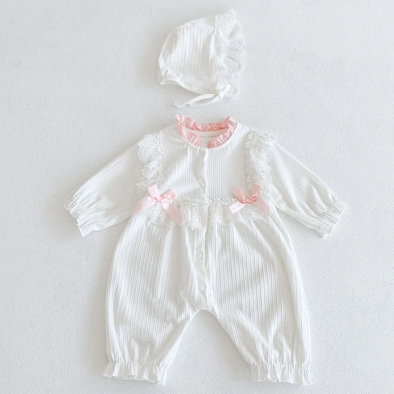 

Toddler Baby Girl Romper+Hat Infant Baby Girls Cotton Long Sleeve Jumpsuit One piece Outfit Spring Autumn Baby Girls Clothes
