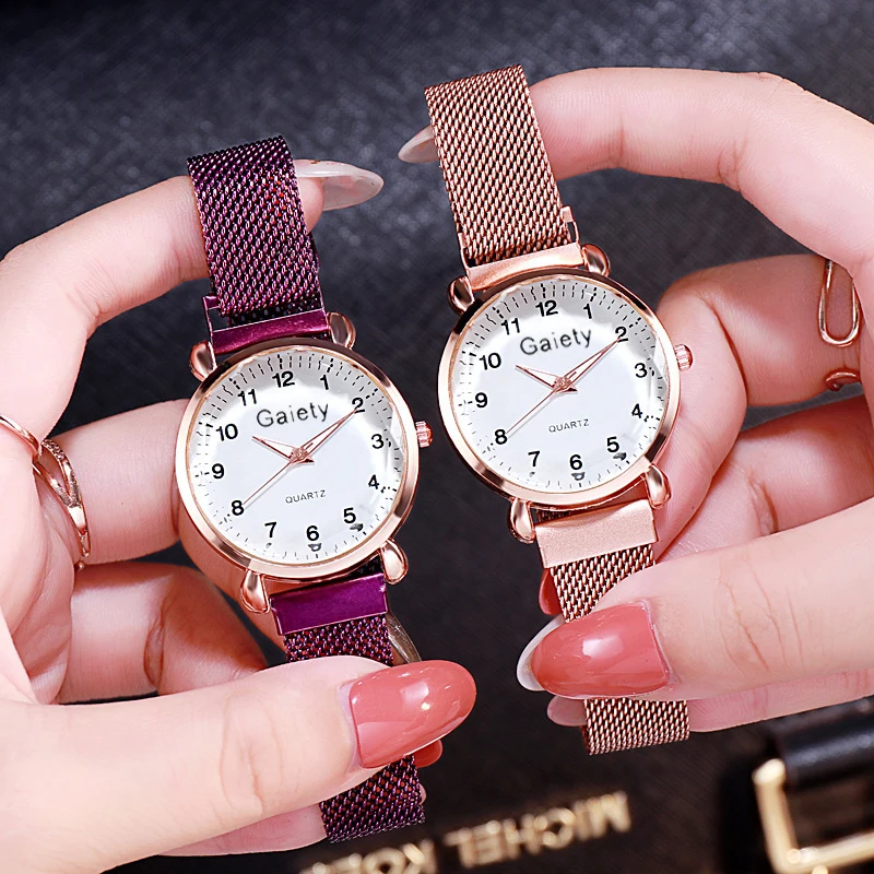 Часы наручные женские кварцевые с сетчатым браслетом брендовые простые люксовые
