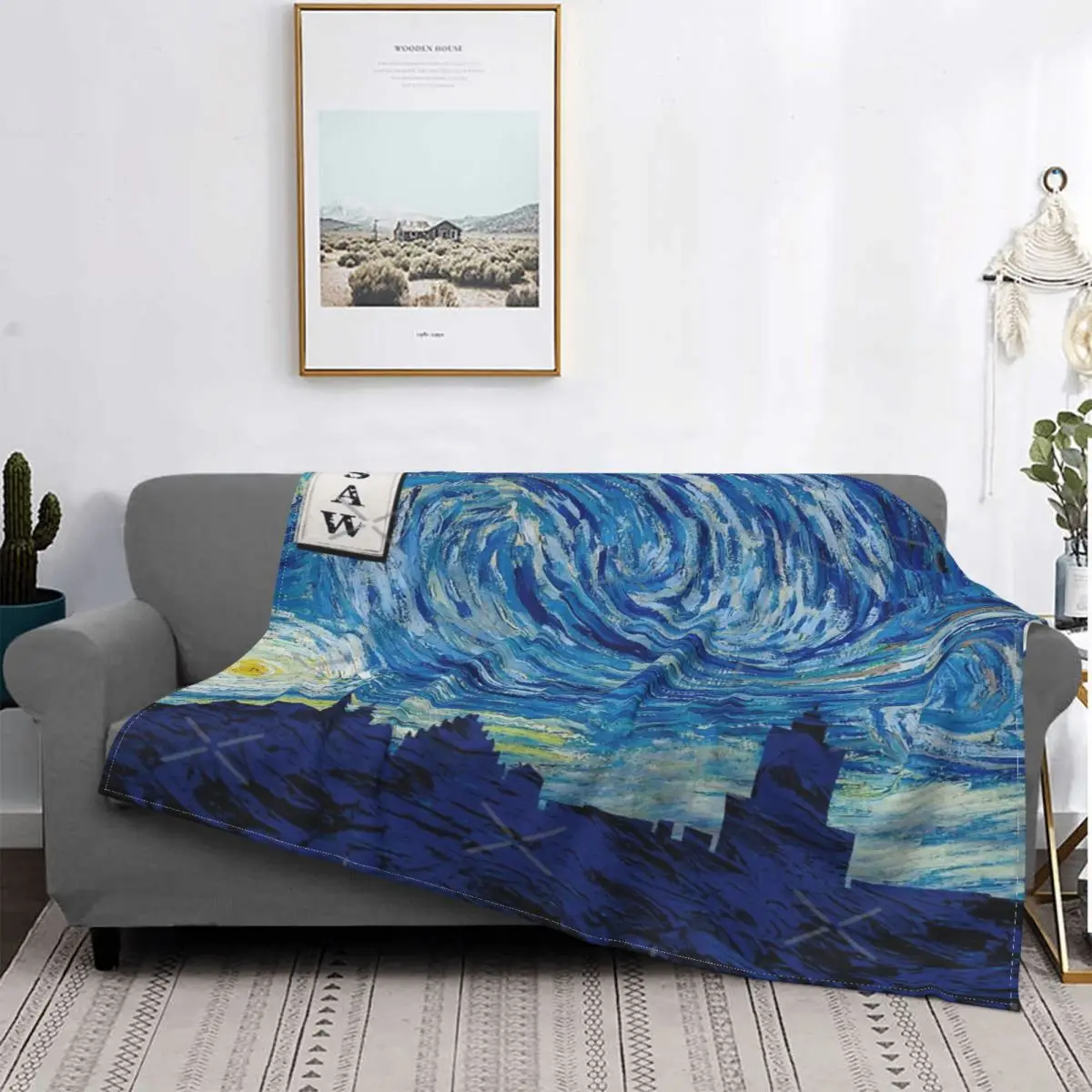 

Manta de noche estrellada de Van Gogh, edredón a cuadros de playa, toalla, colchas de verano