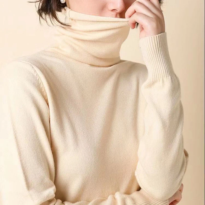 TWOTWINSTYLE Korean Casual Sweater Female Turtleneck Long Sleeve Solid Knitted Sweaters For Women 2020 Autumn Fashion Clothing | Женская