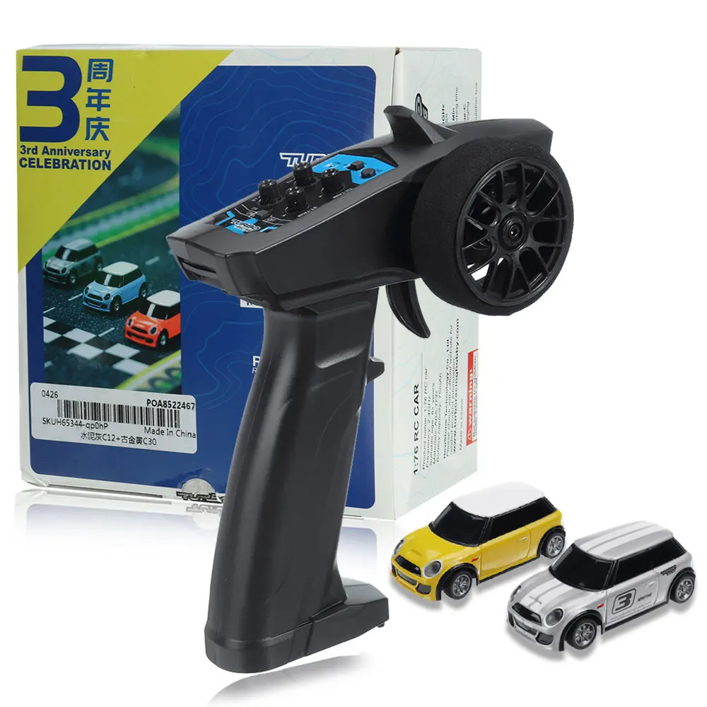 Turbo Racing RTR 1/76, dos coches a control remoto, versi&oacute;n de 3 &deg; aniversario, Mini juguetes proporcionales completos para ni&ntilde;os, veh&iacute;culo el&eacute;ctrico todoterreno-0