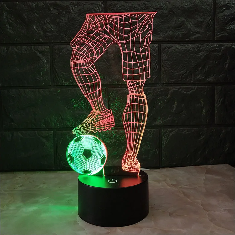 

New 3D Illusion Lamp Football Touch LED Desk Table Night Light 7 Color Baby Sleep Lighting Kids Family Holiday Christmas Gift