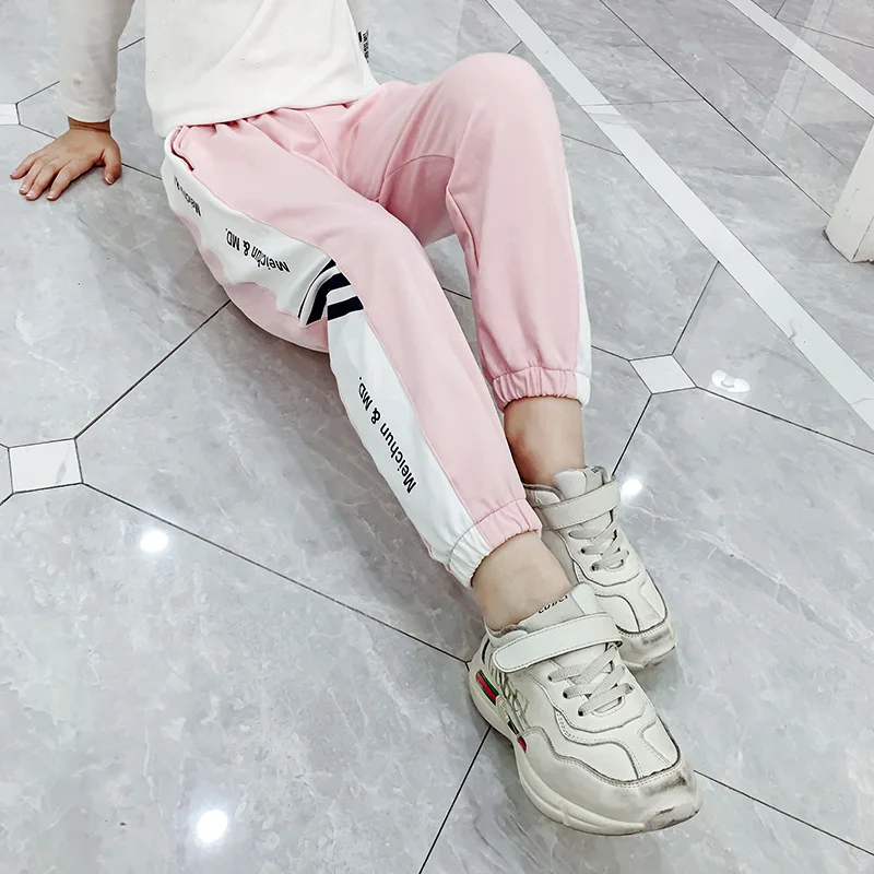 

Girls' trousers 2021 new spring clothes big kids sports loose casual trousers